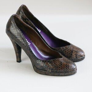 Falchi By Carlos Falchi Real  Snakeskin Heels